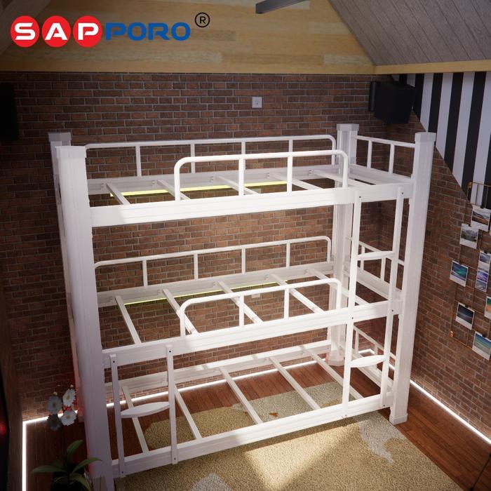 Sapporo Arida - Ranjang Susun Besi 3 Tingkat Divan Susun 3 Tingkat