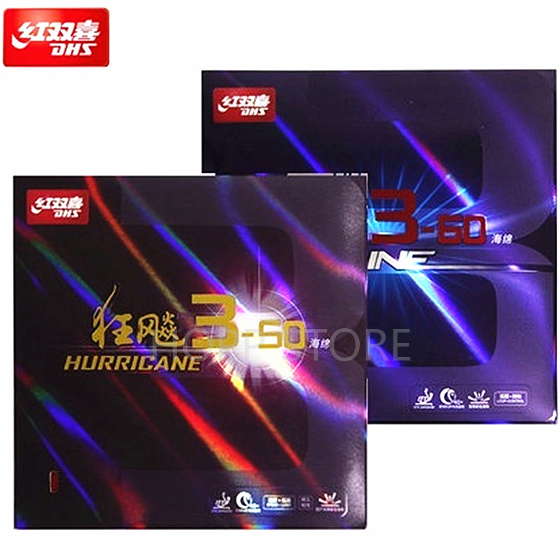 Dhs Hurricane 3-50 / Sky 3-60 Pi-In Table Tennis Rubber (Control / Loop) Original Dhs Ping Pong