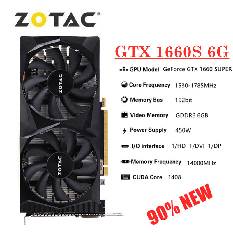 Zotac Gtx 1660 Super 6Gb Gaming Video Cards Gtx 1660 6G Gpu Graphic