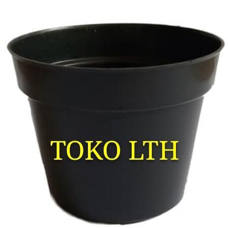 FARM- Pot Hitam 40 Cm Polos Plastik / Pot Bunga / Pot Tanaman Besar