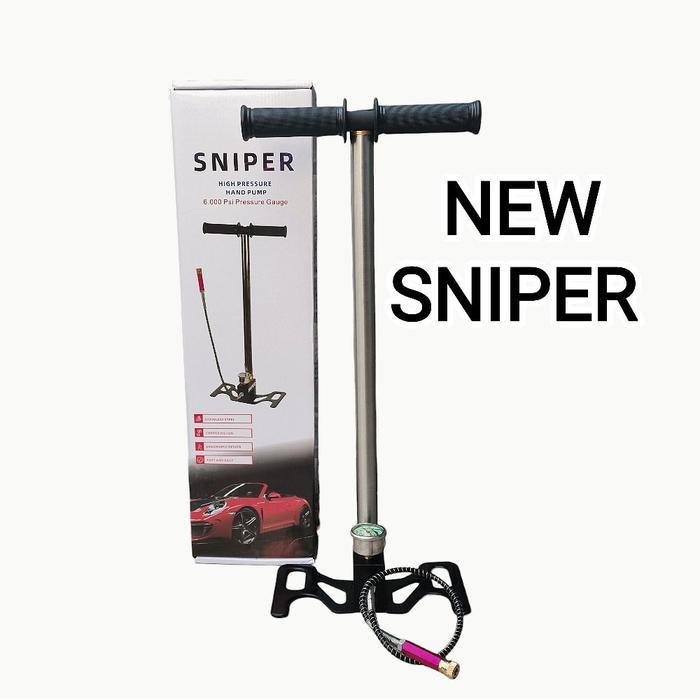 Sniper Pompa PCP 6000 PSI, Pompa PCP 3 Stage, Kaki Lipat, Chamber Besar, Cocok untuk Semua Jenis