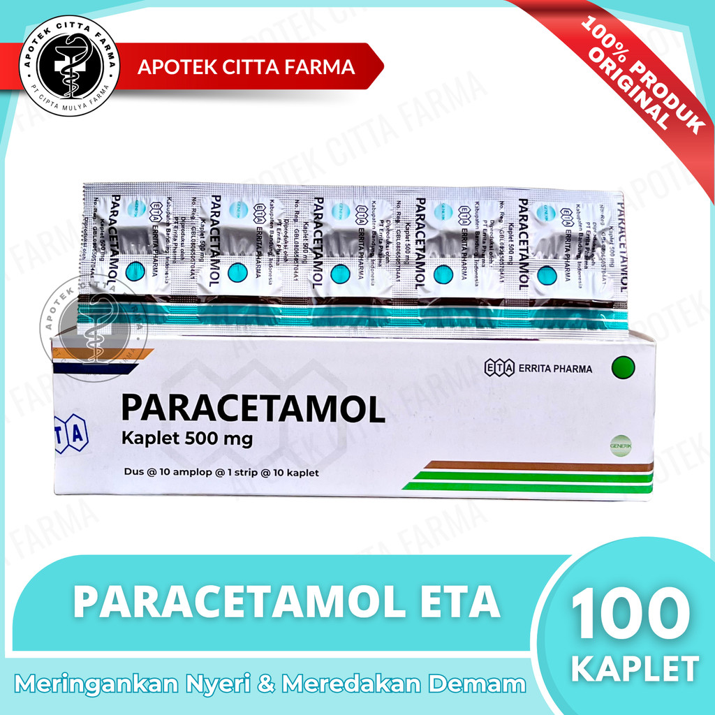 Paracetamol Errita 500 Mg 1 Box - Pereda Nyeri Dan Penurun Demam