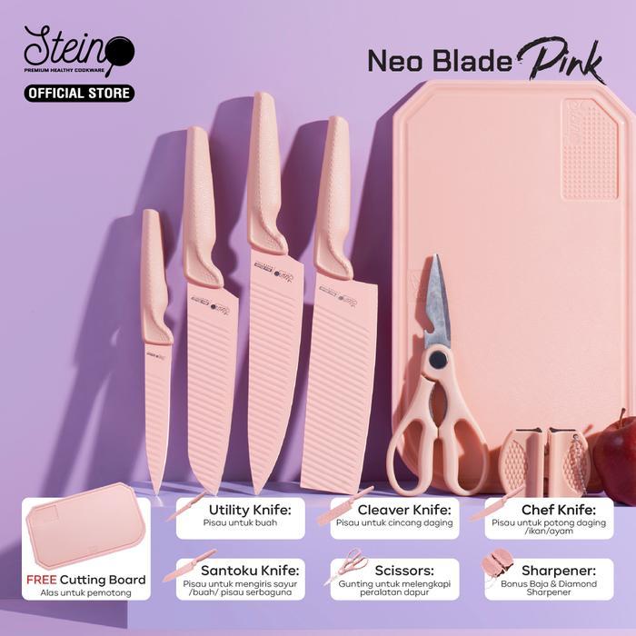 Stein Cookware Neo Blade Pink [Pisau Set + Talenan Set]