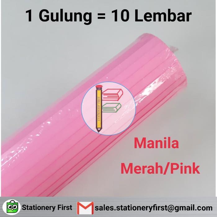 ptbtr- Kertas Karton Manila Bc Merah Pink Doff Per Roll 10 Lembar Serbaguna