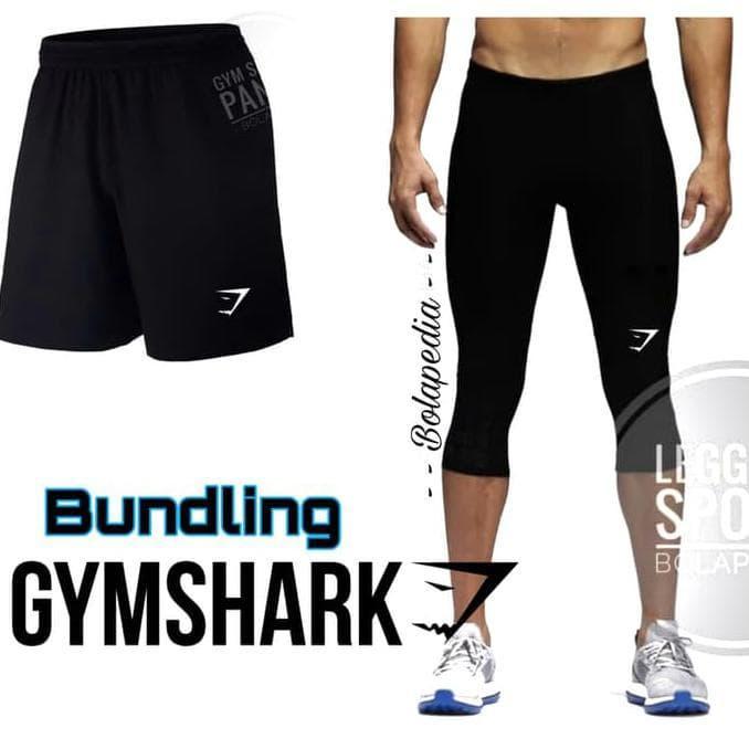 ourxx- Celana Pendek Gymshark + Leging Training Gym Olahraga Fitnes Jogging