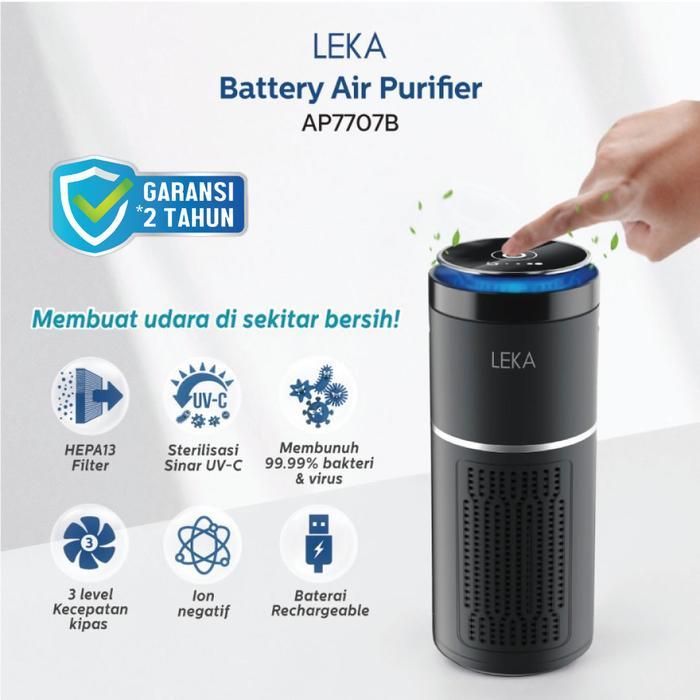 BERKUALITAS LEKA - AP7707 Battery Air Purifier - HEPA13 UV-C Portable