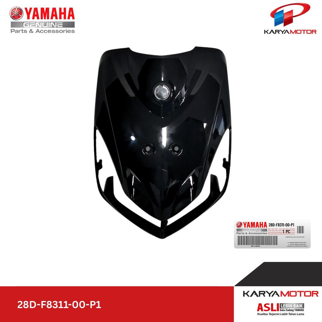 Cover Tameng Panel Depan Dudukan Plat Nomor Hitam LEG SHIELD 1 (BLACK MX) 28D1,28D2 Yamaha Mio Smile