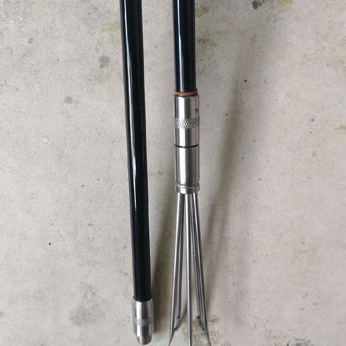 Padox Pole Spear Almunium Panjang 2M Diameter 16Mm 3 Section Ujung Prong 5 Kawat Polespear 2Meter