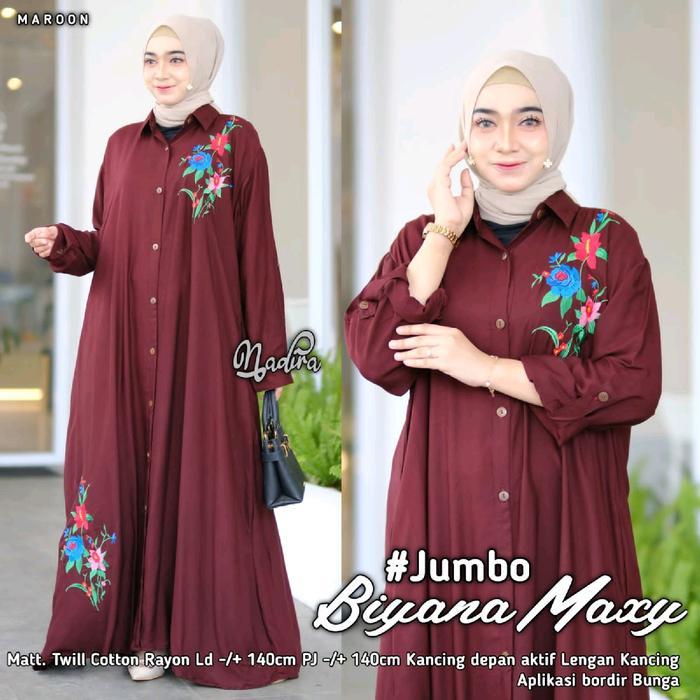New- NIZA MAXY LD 140 DRESS JUMBO RAYON BORDIR GAMIS LD 140 BIYANA JUMBO SANIA JUMBO RAYON BORDIR