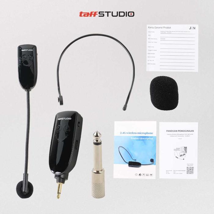 Mic Wireless 2.4G Microphone Model Bando Call Center Rechargeable
