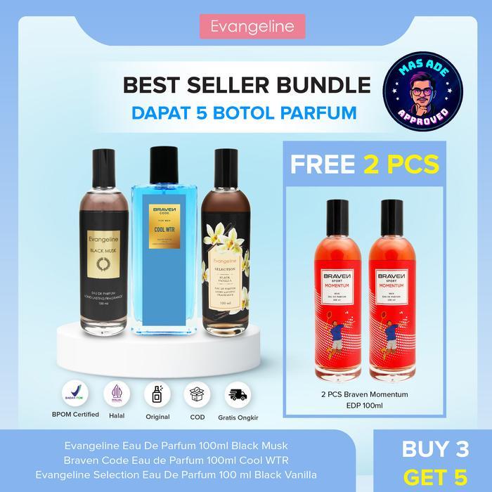 8z1x- Cogan Buy 3 Get 5Cowok Ganteng Bundle Braven Eau De Parfum 100Ml - Cool Wtr - Barber -