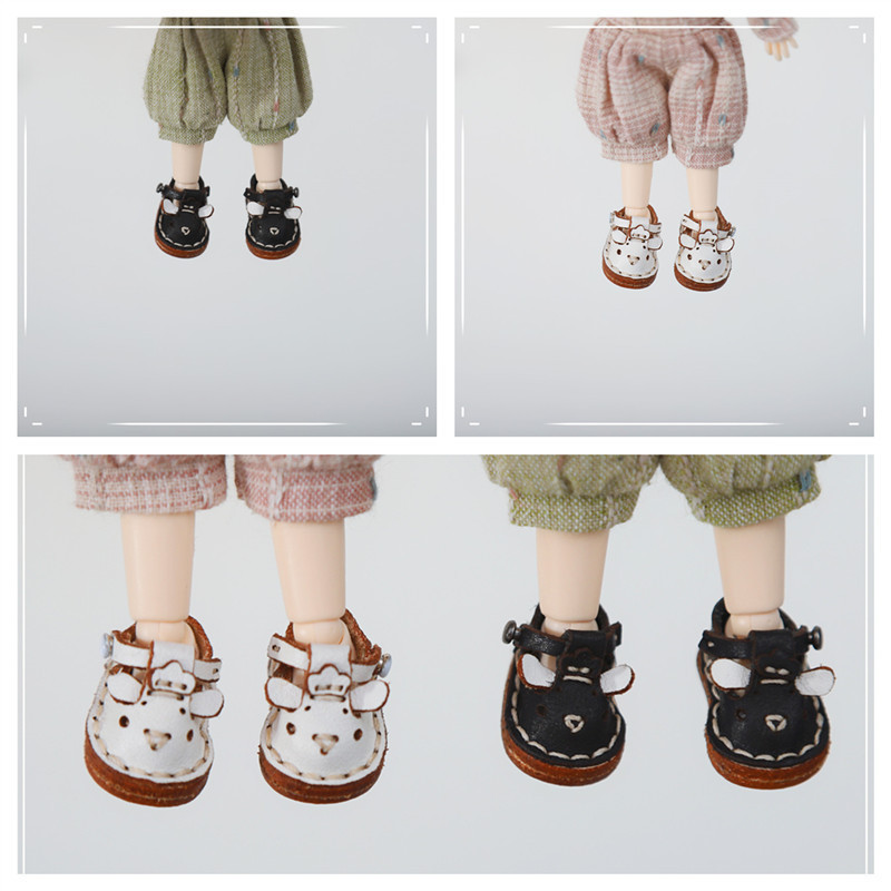 Handmade Doll Lovely Little Sheep Shoes Fashion Holala Cowhide Flat Shoes For Obitsu11,Body9, Gsc,