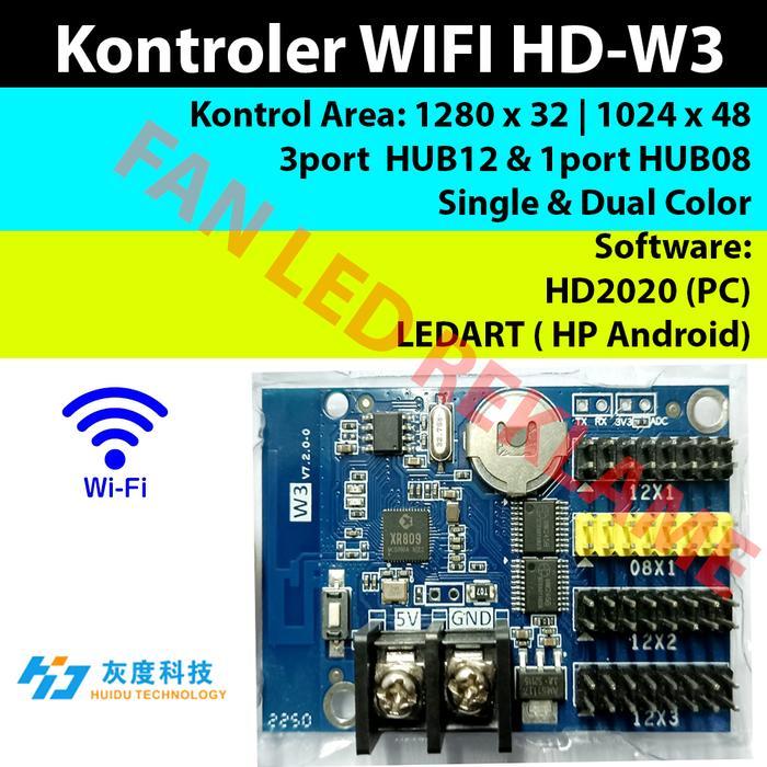 TRONIC- Huidu Hd W3 Hd-W3 Bukan Hd-W03 Wifi Kontroler Controller Running Text