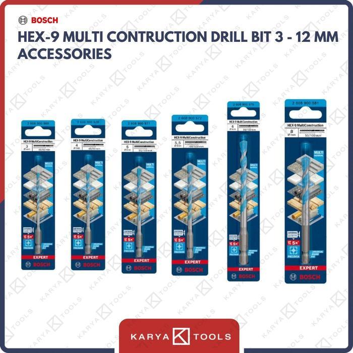 Tekiro Tools - Hex-9 Multi Construction Drill Bit / Mata Bor Multi Fungsi 3 - 12 Mm X 70 - 150 Mm