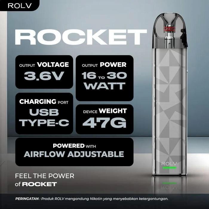 ROLV ROCKET 30W 1000MAH BUNDLING LIQUID ICELANDS AUTHENTIC 100%