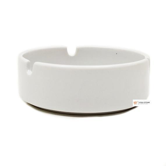 News Asbak Keramik Putih Polos Glossy 1 Pcs