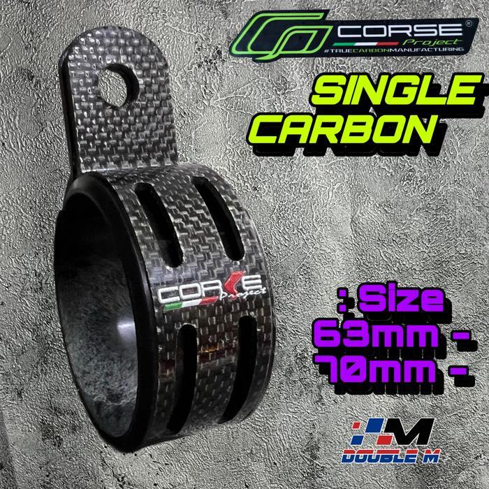 Klem Kleman Breket Knalpot 2 Tak Carbon Karbon Selencer Arrow