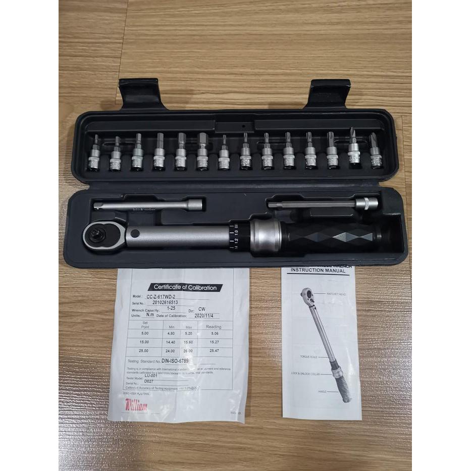 Kunci Torsi sepeda Bike Hand 1-25 Nm Torque Wrench set YC 617 WD 2