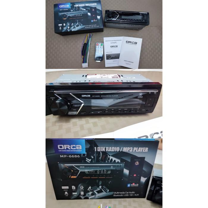 Single Din Tape Radio Mobil Universal Orca Mp-6686