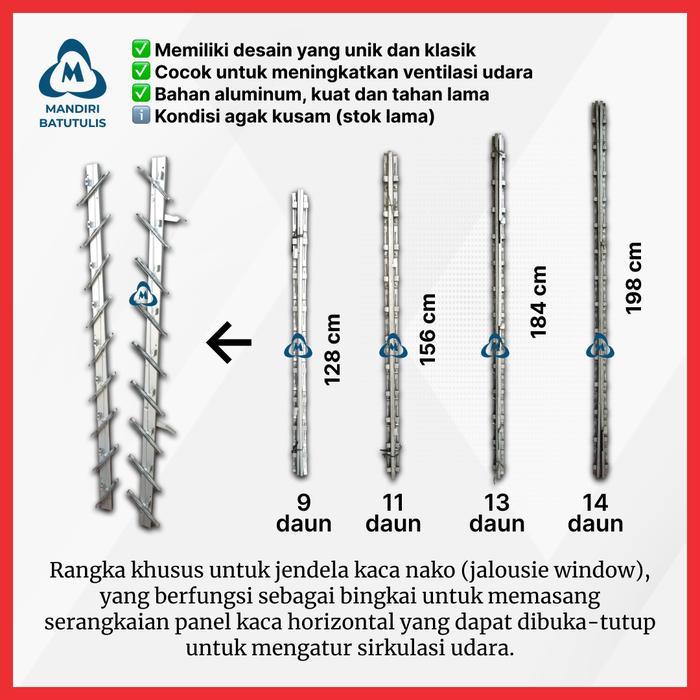 3b88t- Rangka Jendela Kaca Nako / Jalusi Window Aluminium - Pengatur Sirkulasi Udara -