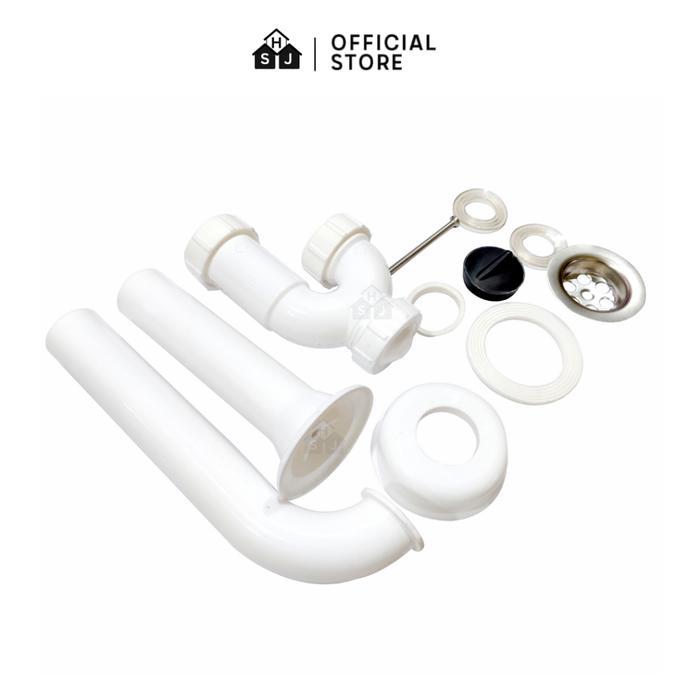 Sifon Leher Angsa Wastafel PVC / Sifon Pembuangan Air Wastafel Hitam Putih