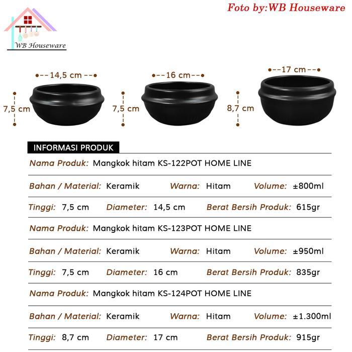 galeh HOME LINE panci korea keramik series warna hitam ttukbaegi - ddukbaegi - bibimbap - claypot -