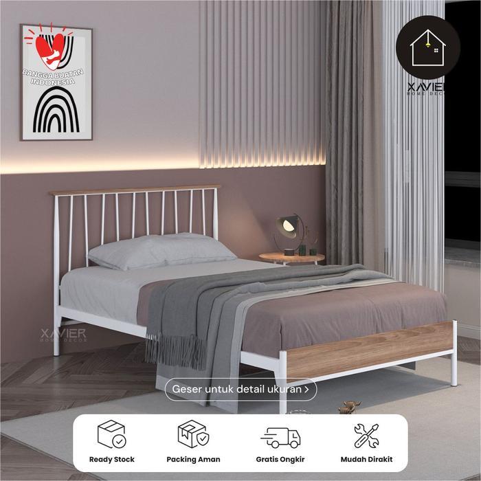 Dipan Tempat Tidur 120x200 Minimalis / Ranjang Kasur Besi Aesthetic / Dipan Kasur Anak Kos / Dipan