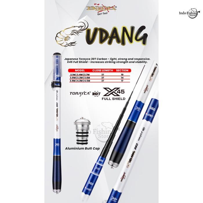 Joran Tegek Telescopic BLOOD Udang Adjustable Carbon Pole Rod Mancing Udang dan Ikan Kecil Pancing