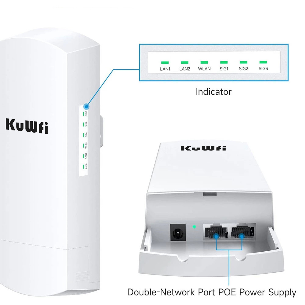 - Kuwfi 5.8G Wifi Router Outdoor Wireless 300Mbps Wifi Repeater Point