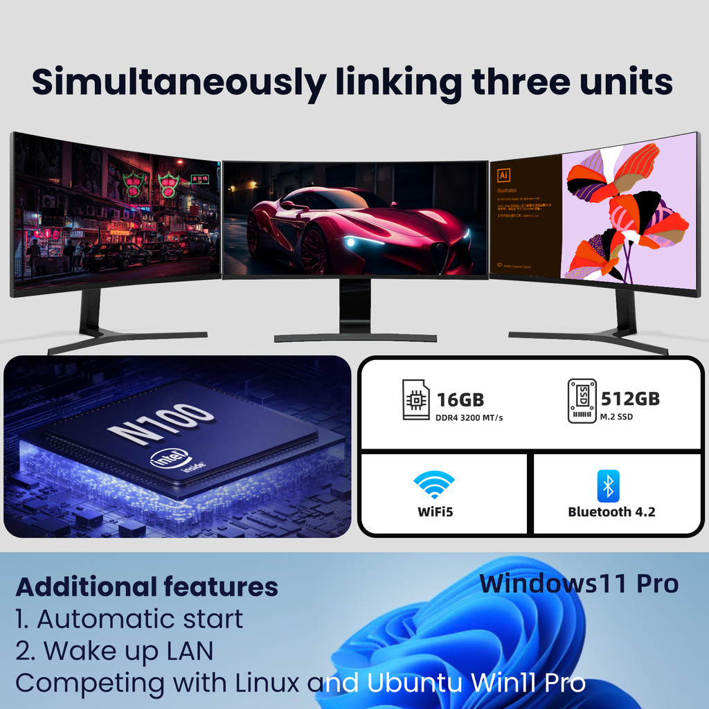 Cilate M6 Mini Pc Intel Alder Lake N100 Windows 11 Ultra Small Pocket