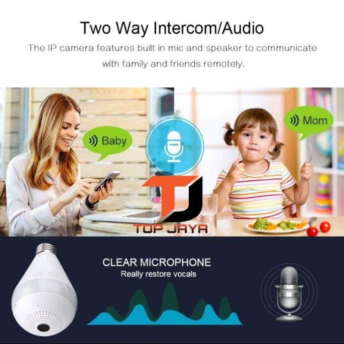 Ip Camera Cctv Bulb Wifi Panoramic V380 Lampu Bohlam Vr Spy Cam
