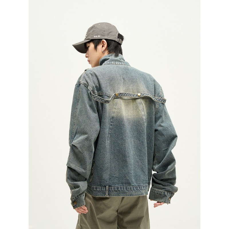 American Vintage Denim Jacket Men Women Loose Harajuku Bomber Outwear