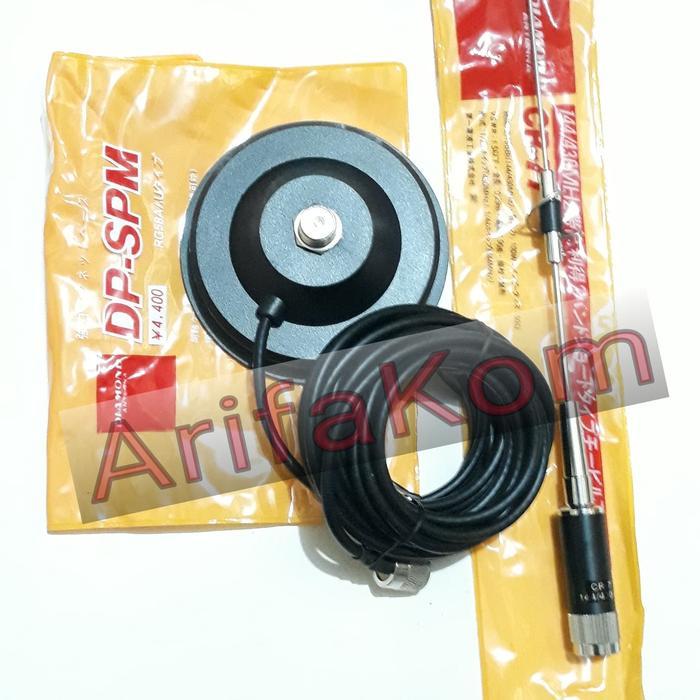 Paket Antena Mobil Dual Band Cr77 Plus Breket Magnet Dpsm Murah