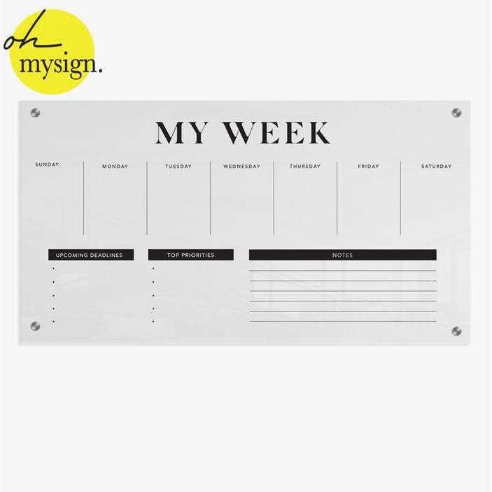 PLANNER AKRILIK SCHEDULE BOARD ACRYLIC AKRILIK PLANNER BOARD