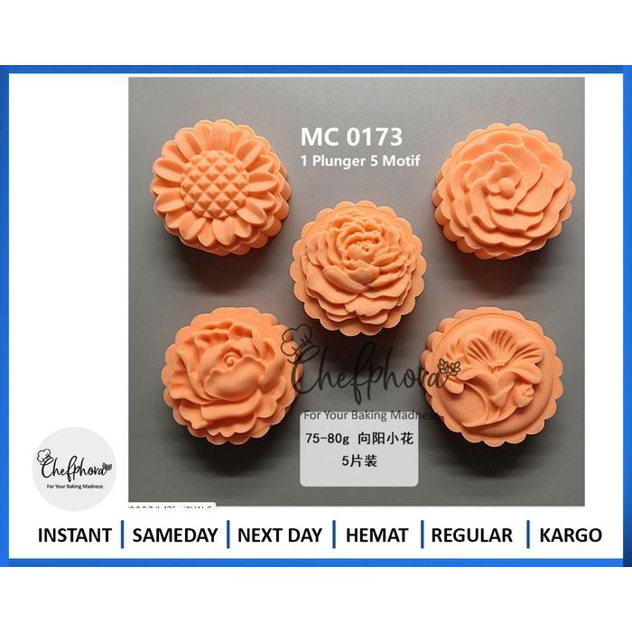 Cetakan Mooncake Kue Bulan Plunger Nastar Pia Bunga Matahari 75gr M173