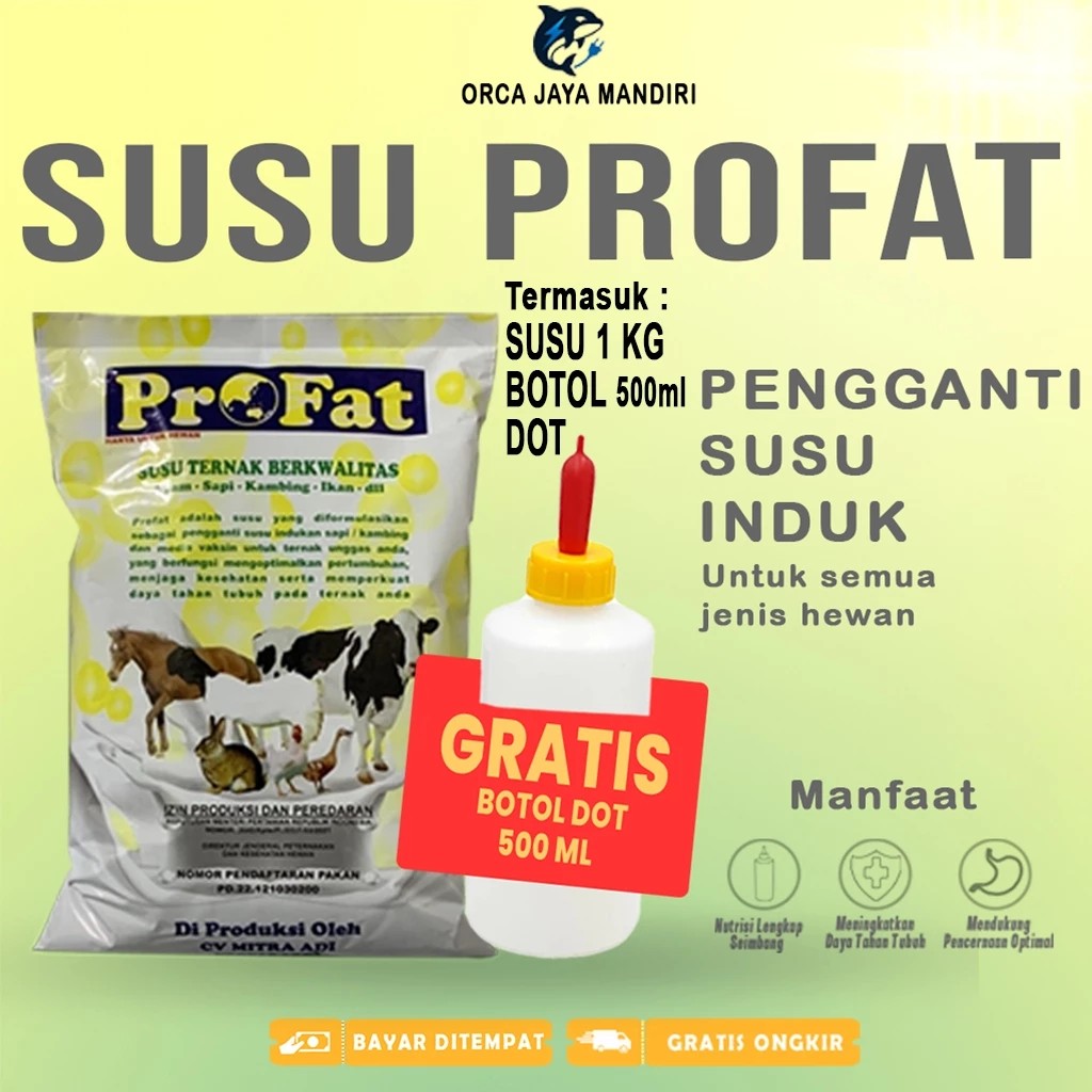 Profat Susu Ternak (susu hewan ternak berkualitas) SUSU PROFAT PLUS BOTOL DAN DOT KAMBING DAN SAPI