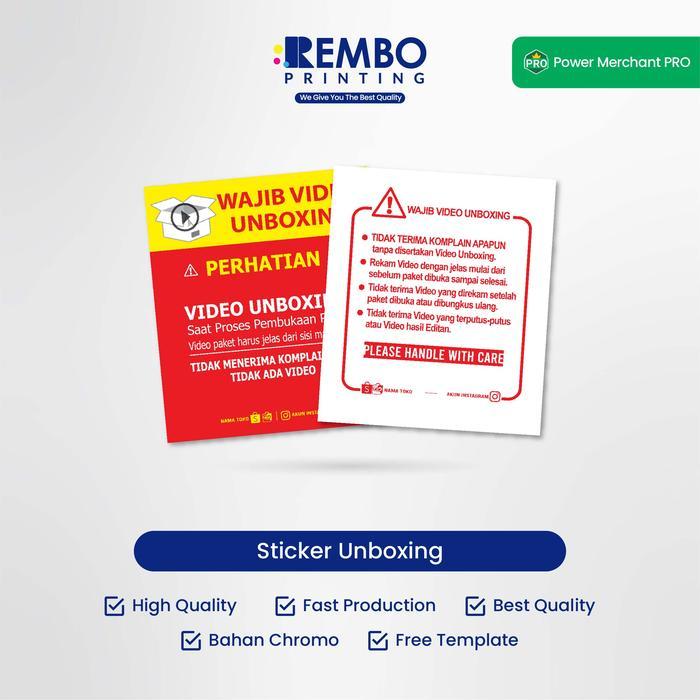 STICKER UNBOXING / STIKER PERINGATAN / STIKER VIDEO UNBOXING
