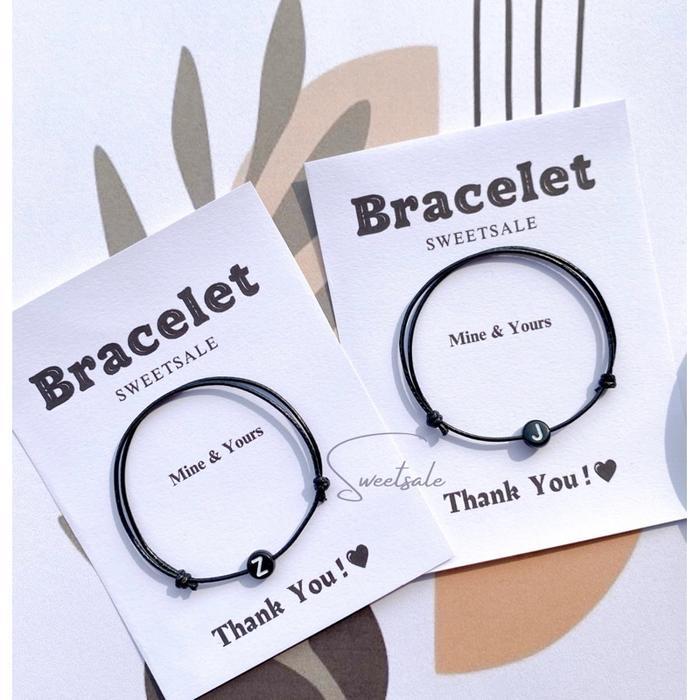 GELANG TALI COUPLE INISIAL HURUF BULAT (A-Z)