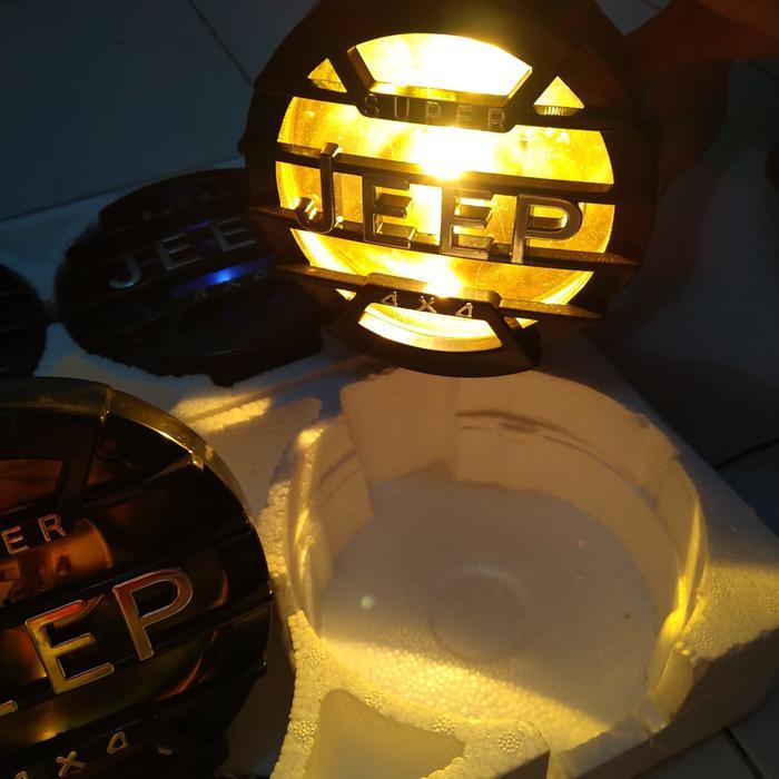 LAMPU BULAT JEEP PLUS BREKET PESEK CNC VARIASI RX KING MEGAPRO THUNDER