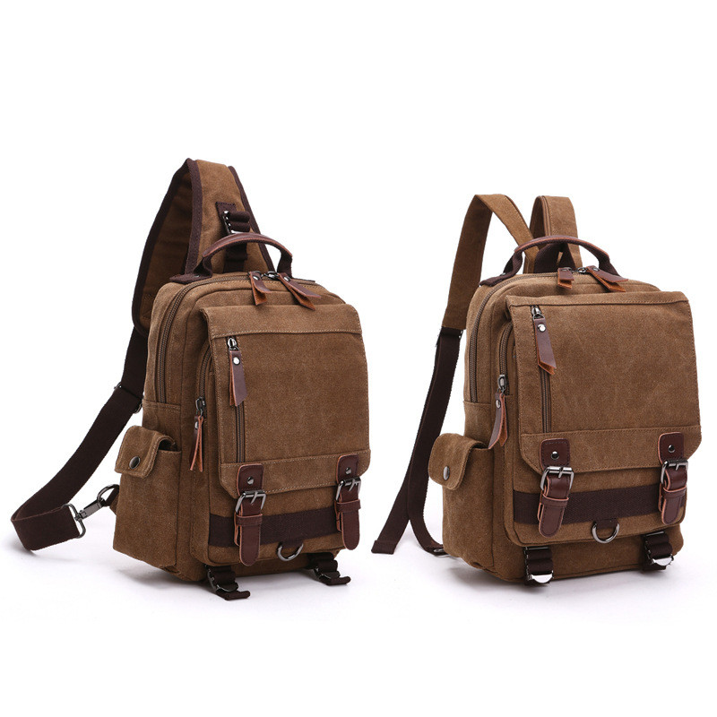 vintage Canvas Backpack Men Travel Back Pack Multifunctional Shoulder Bag for Women Laptop Rucksack