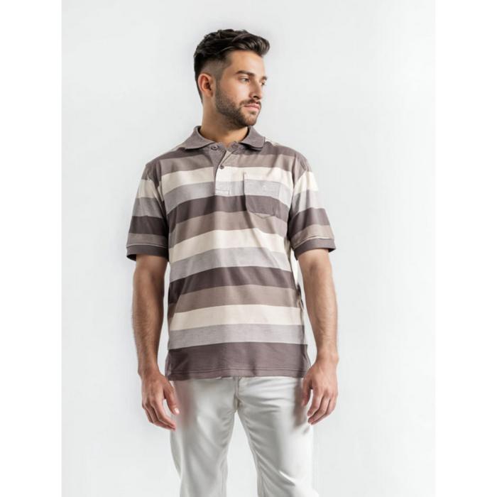 Baverre Man By Hassenda - Kaos Polo Shirt Pria Kerah Lengan Pendek Vino Abu