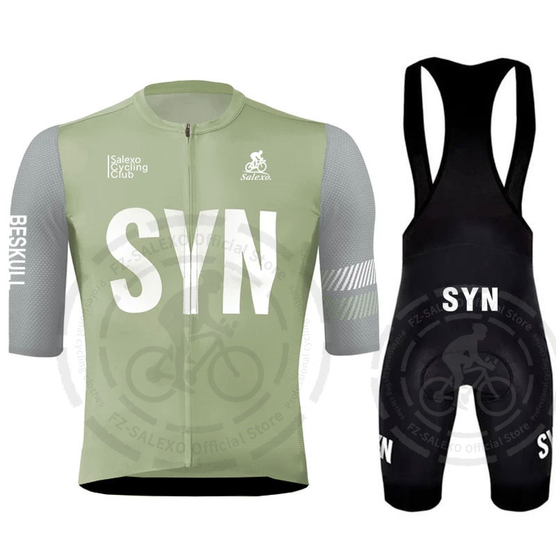 2025 SYN Cycling Clothes Men's Summer Short Sleeves Cycling Jersey Set Road Bike Shirts Suit