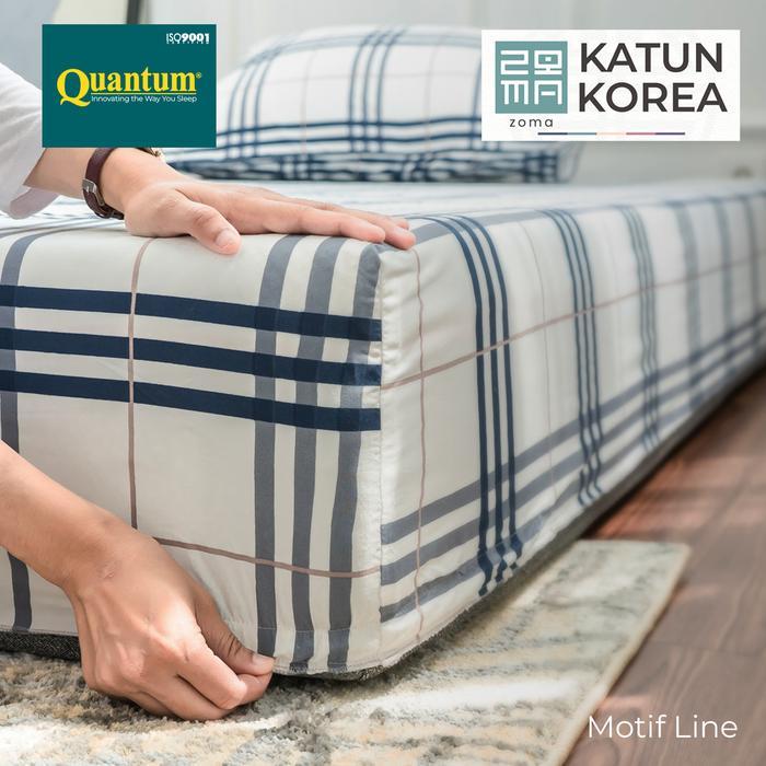 Sprei Katun Korea Zoma by Quantum - Sprei Set Polos Kasur