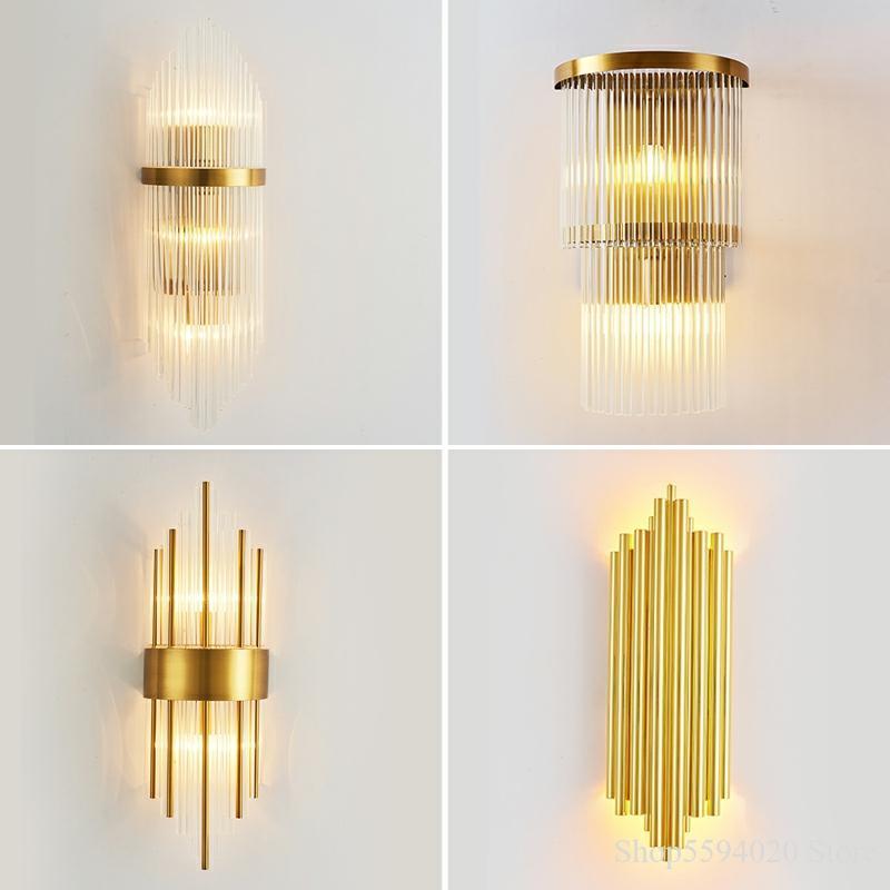 Nordic Golden Luxury Wall Lamp Indoor Crystal Wall Lamp For Living