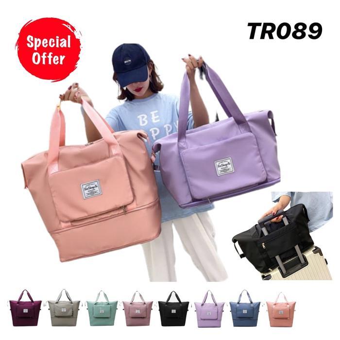 Tr089 - Tas Travel Jumbo Lipat Jinjing Pria Wanita Waterproof Duffle Besar Baju Pakaian Multifungsi