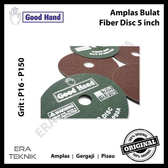 100 pcs Amplas Bulat Goodhand Fiber Disc 5" Grit 16 24 36 60 120 150