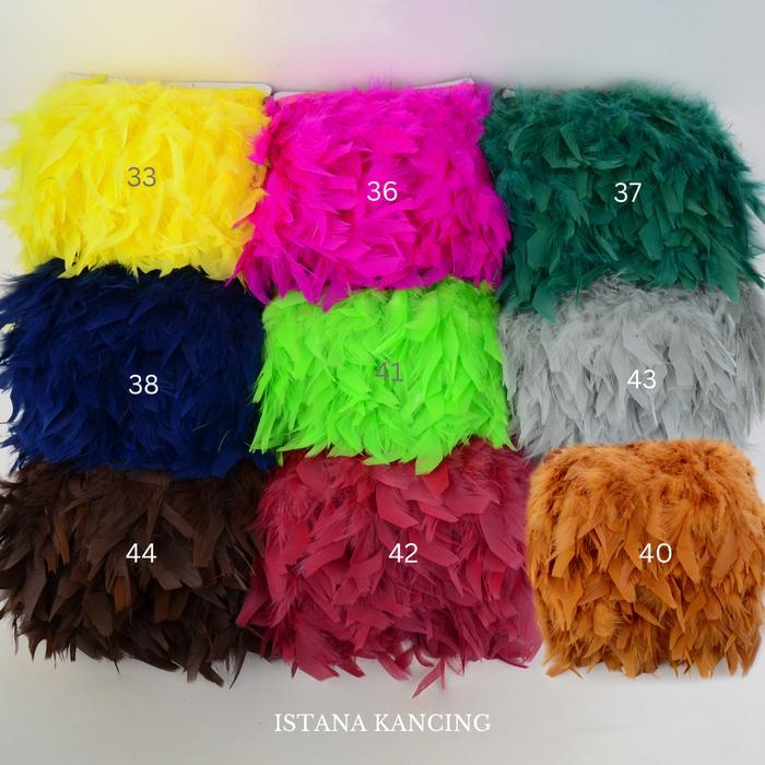 Aplikasi Bulu Ayam Turki Turkey Feathers 8-11cm Bordir Renda 2
