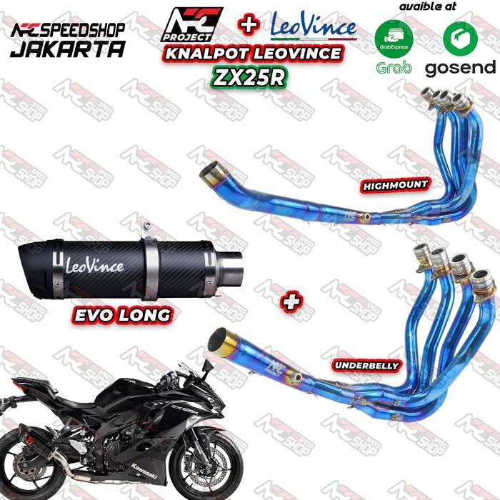 KNALPOT HEADER ARC BLUE 2IN1 KAWASAKI ZX25R + LEOVINCE GPCORSA EVO LONG