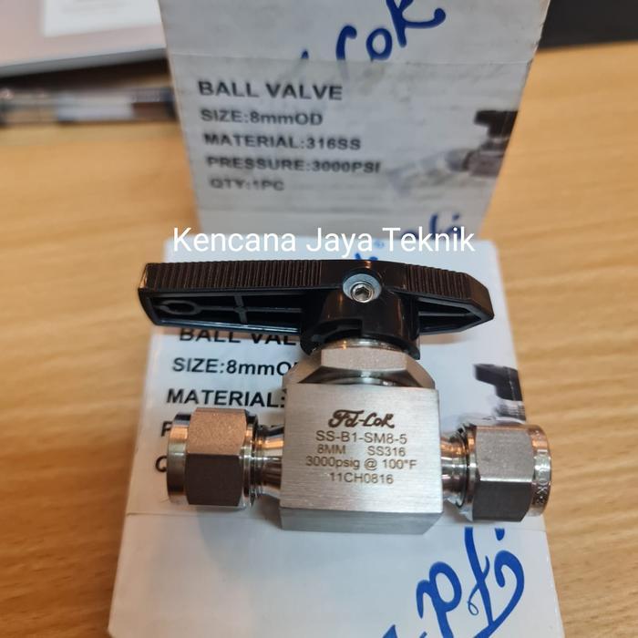 Ball Valve Tubing Stainless 316 Class 3000 psi 3/8" inch Fd lok
