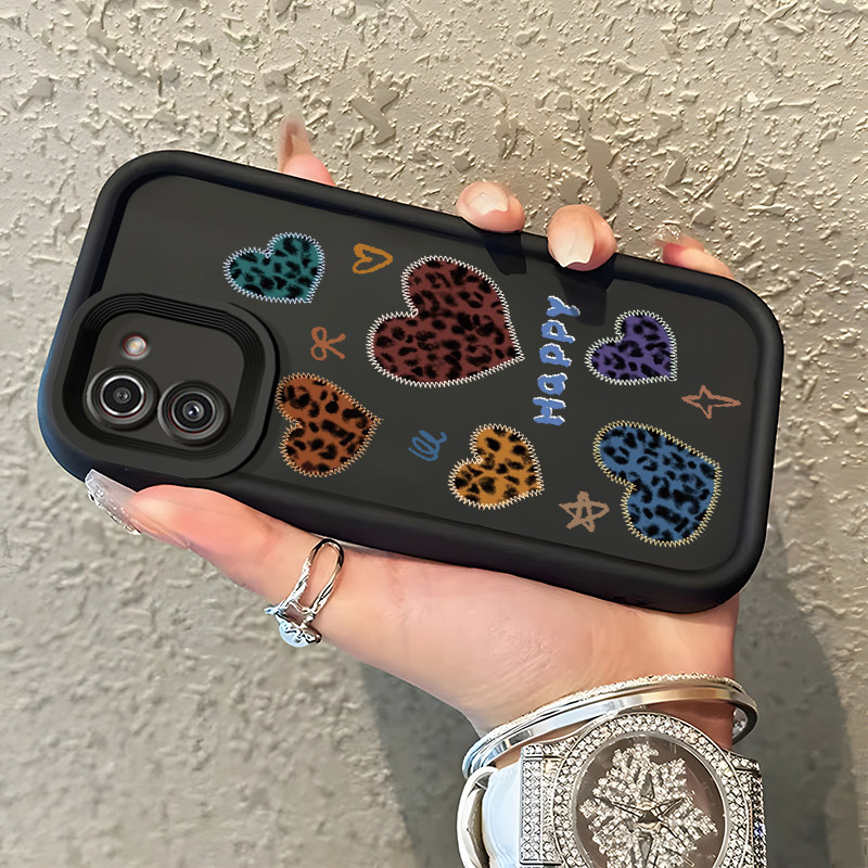 Casing Hp Untuk Samsung Galaxy A03 Core A02 M02 Case hati Leopard Kesing TPU Phone Cover Kasing Cesi